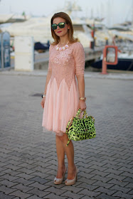 cichic ballerina dress, HYPE GLASS,  pink dress, Miss Sicily green bag, Fashion and Cookies, fashion blogger