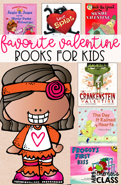 Valentines Day books for kids with literacy printables, reading companion activities and crafts for Kindergarten & First Grade