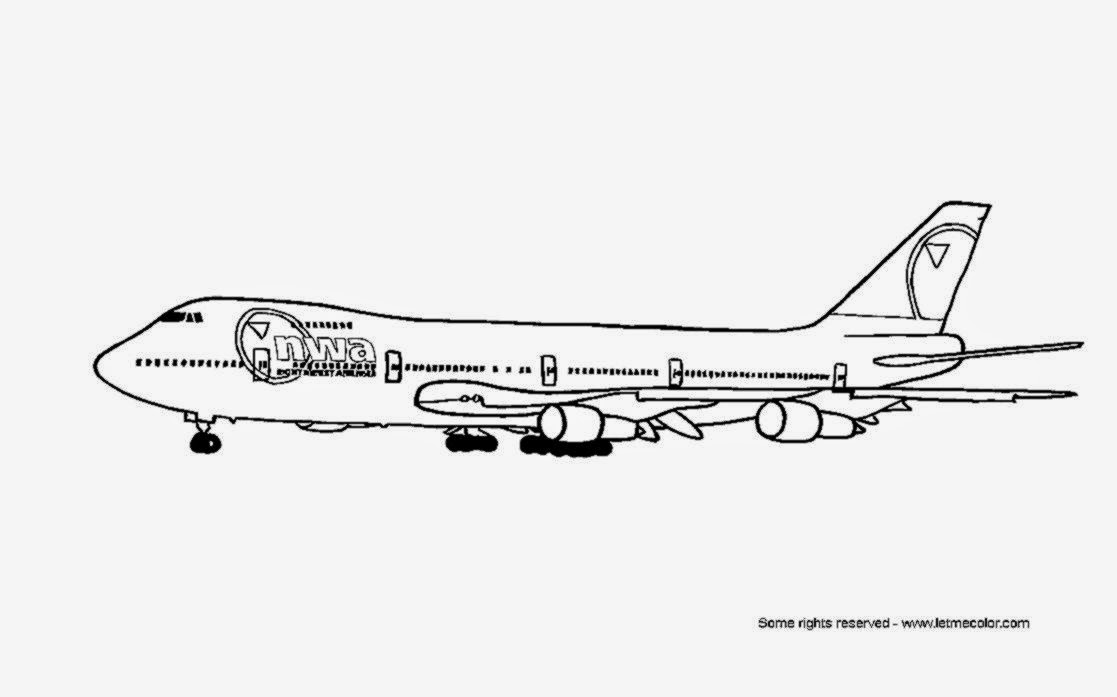 Airplane Coloring Sheet  Free Coloring Sheet