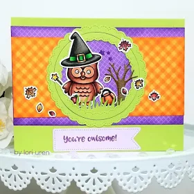 Sunny Studio Stamps: Happy Owl-o-ween Fancy Frame Dies Customer Halloween Card by Lori Uren