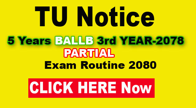 5 years ballb 3rd year exam schedule 2080