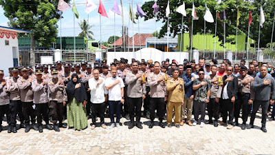 Polres Tulang Bawang Gelar TWG dan Latihan Dalmas di Kantor KPU