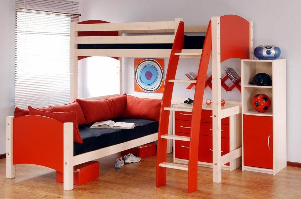 kids loft bed with slide