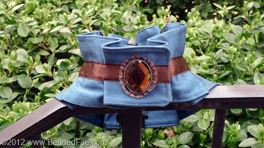 Orange and Teal Steampunk Neck Ruffle Orange and Teal Steampunk Neck Ruffle
