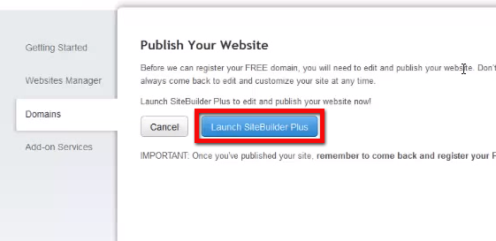 Launch SiteBuilder Plus