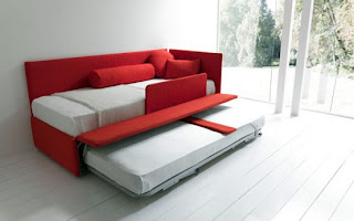 Modern Design  Sleeper Sofas with Red Color