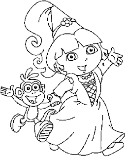 dora the explorer, dora coloring pages