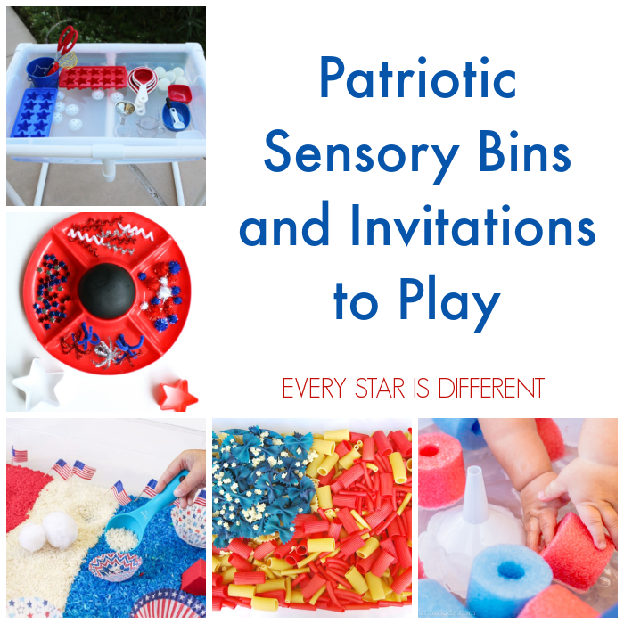 Patriotic Sensory Bins and Invitations to Play