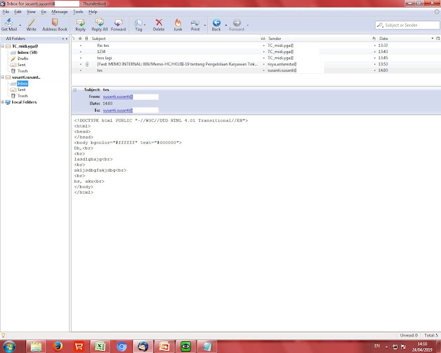 Email Mozilla Thunderbird Tidak Beraturan (Menjadi Format HTML)
