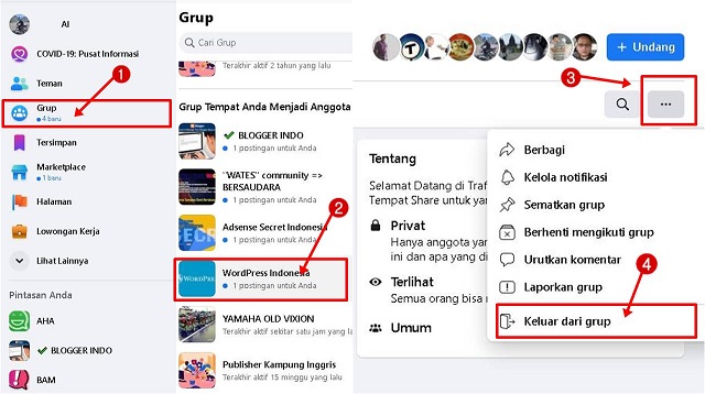  Facebook menjadi salah satu aplikasi chatting yang cukup populer dikalangan anak muda mau  Cara Keluar dari Grup Facebook Android Terbaru