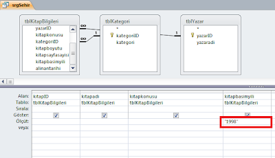 Access Sorgu Tasarımı