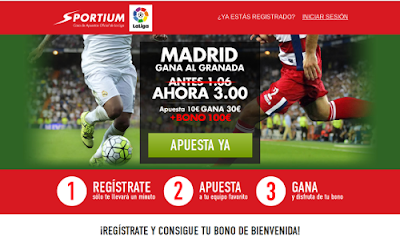 Sportium Super cuota 3 Real Madrid gana Granada 19 septiembre