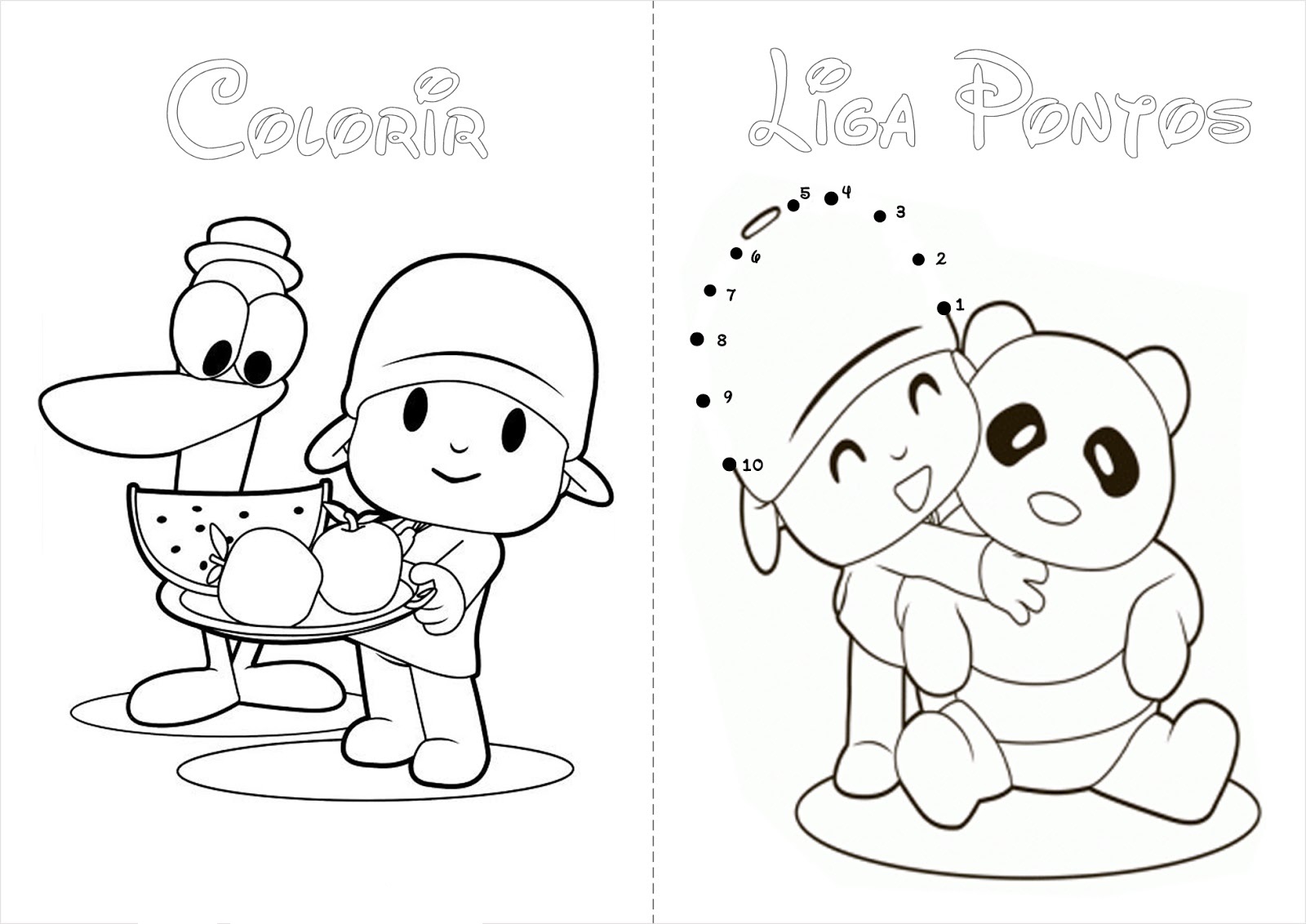 Vamos desenhar e colorir os Jogos Olímpicos do Pocoyo 