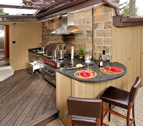 Desain Dapur  Outdoor  Modern untuk Rumah  Minimalis  