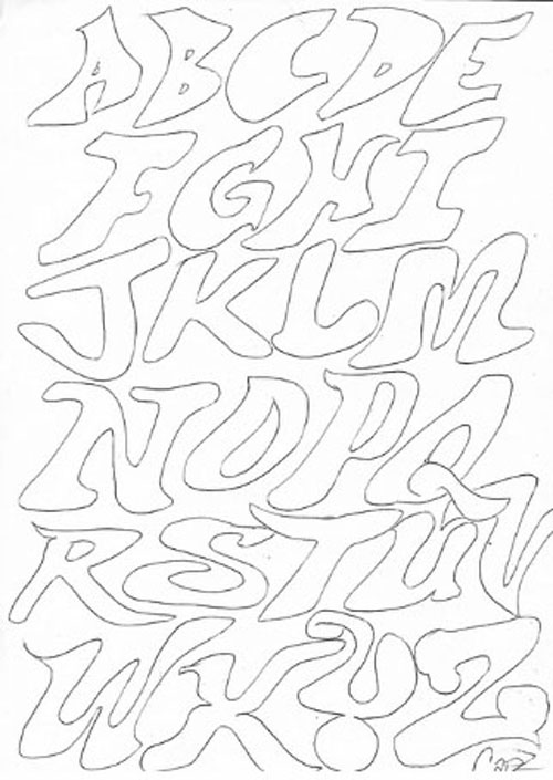 easy graffiti alphabet styles. Graffiti Alphabet Capz