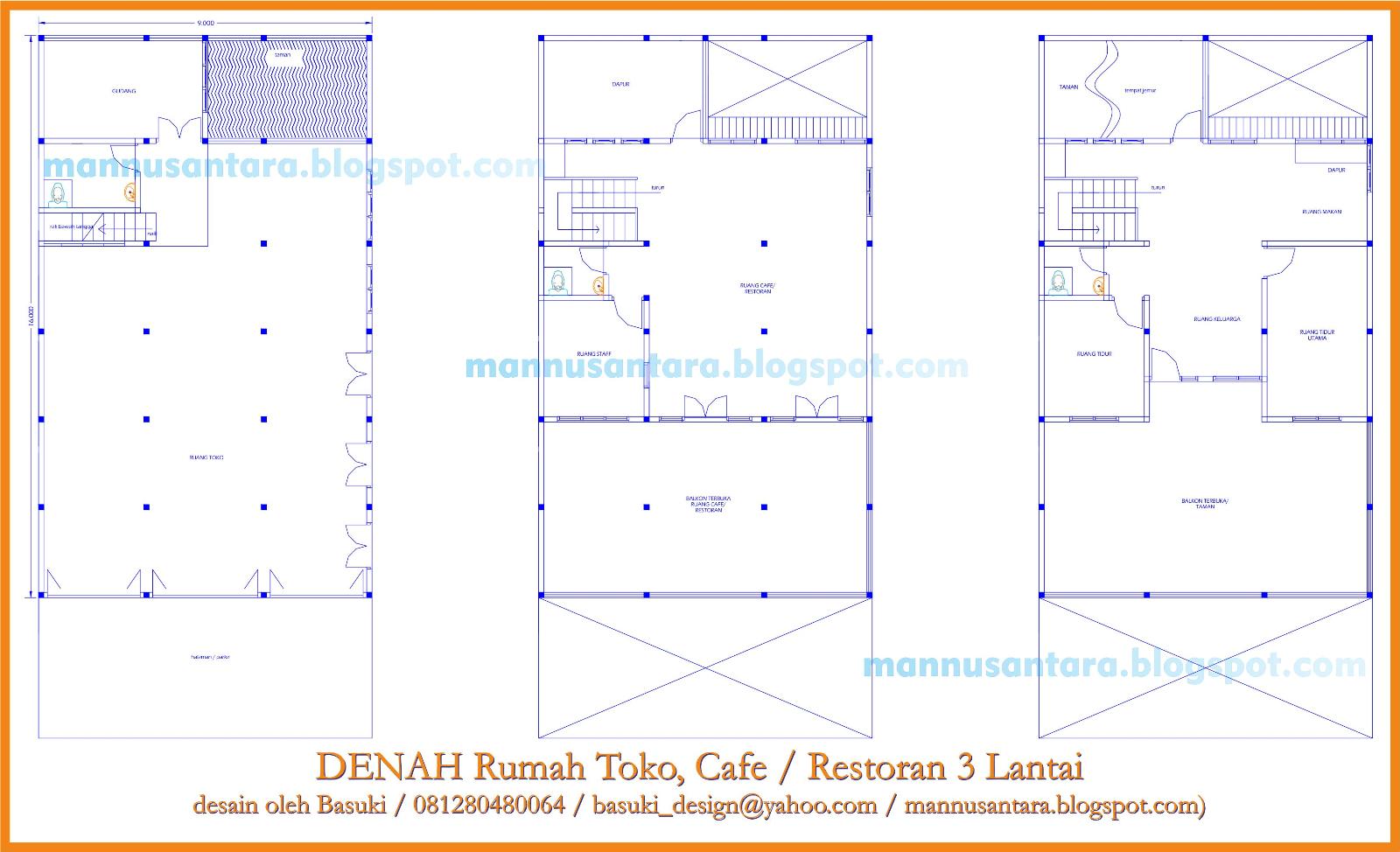 Desain Ruko 3 Lantai Multifungsi Untuk Cafe Dan Restoran