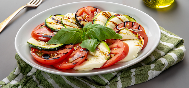 Grilled Zucchini Caprese Salad