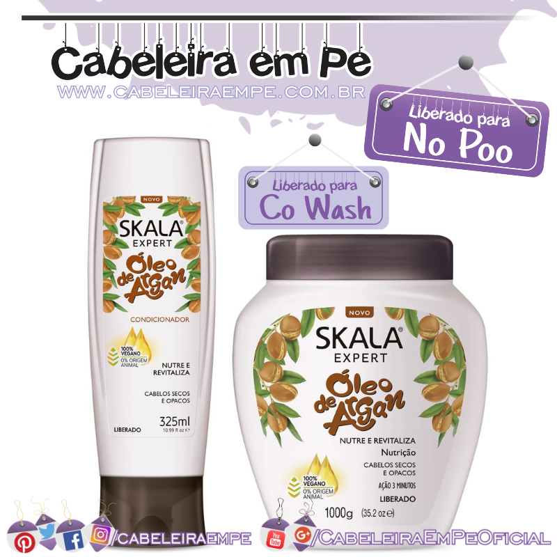 Condicionador e Creme de Tratamento Óleo de Argan - Skala (No Poo)