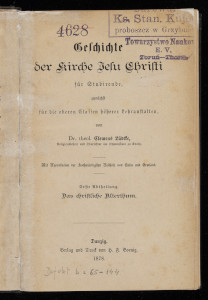 strona tytułowa książki Geschichte der Kirche Jesu Christi für Studirende