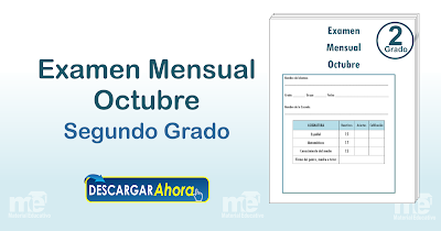 Examen Mensual Octubre Segundo Grado