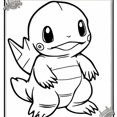 Charmander, Squirtle, and Bulbasaur, Coloring Page!