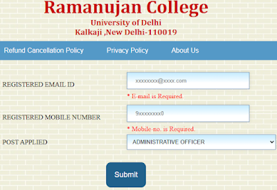 Ramanujan College Online Application 2023-24