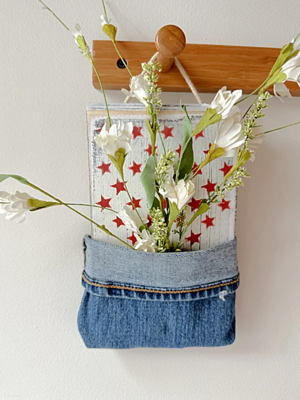 summer jean flower pocket on peg