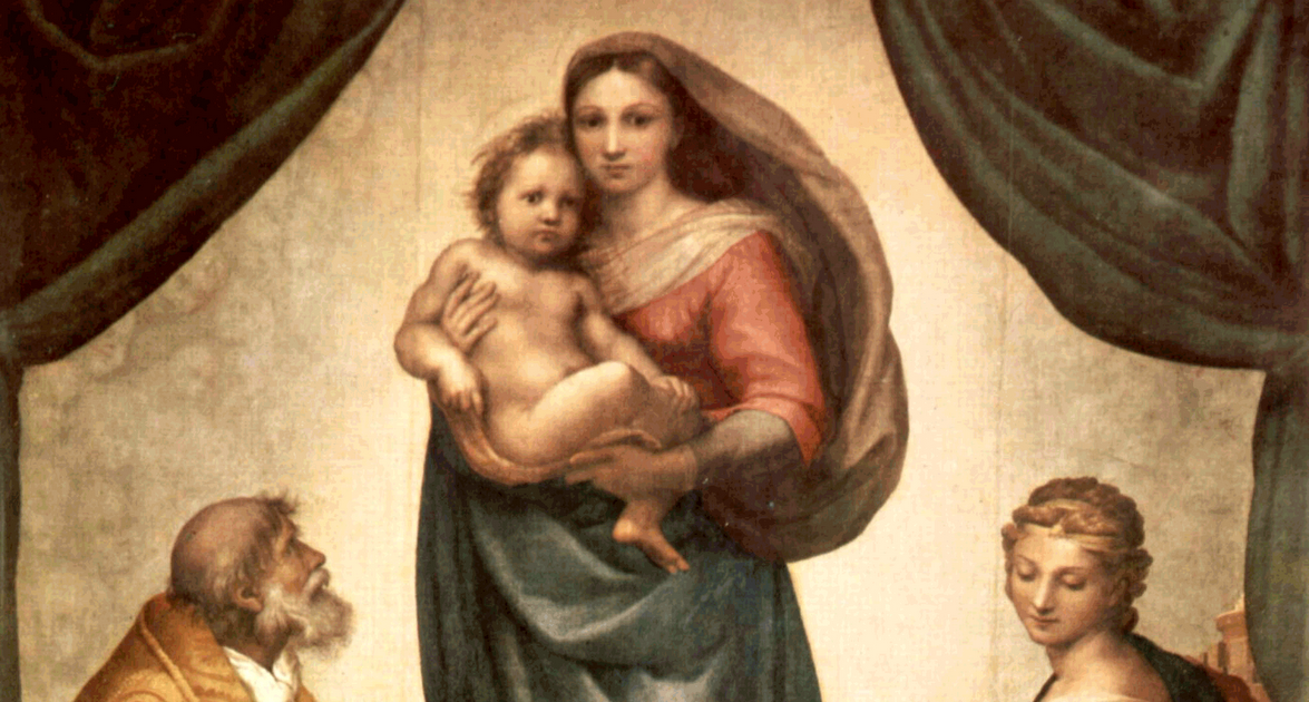 Resultado de imagen de La Madonna Sixtina. Pintada por Rafael