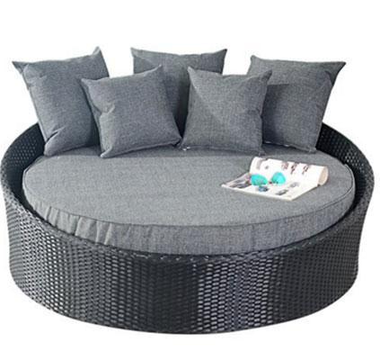 Port Royal Prestige Rattan Garden Furniture Daybed Sun Lounger - Black, Round Outdoor Daybeds UK, Outdoor Daybeds UK, Daybeds UK, Outdoor Daybeds at Amazon.co.uk, Amazon.co.uk, Best Outdoor Daybeds, Outdoor Furniture, Quality Outdoor Daybeds, 