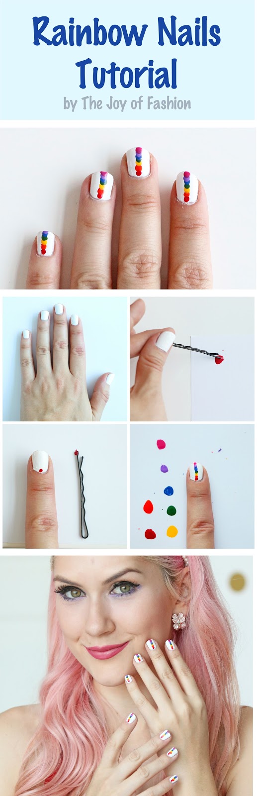 Simple rainbow nails tutorial