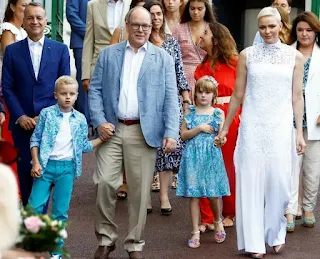 Prince Albert and Princess Charlene attend picnic in monaco