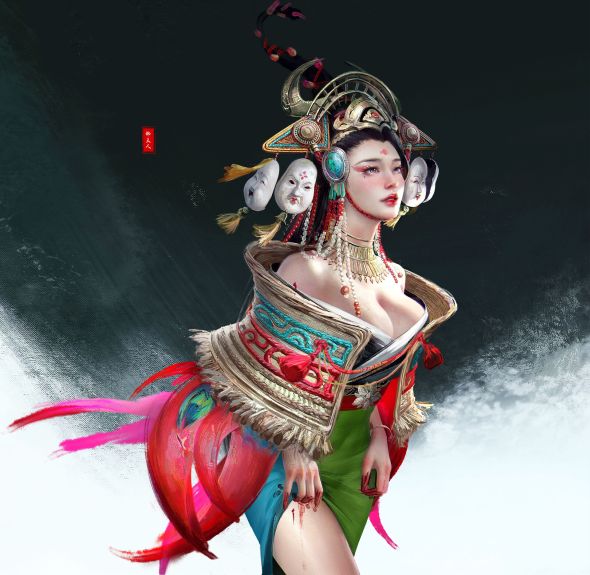 ST Brush artstation arte ilustrações fantasia chinesa mitologia games