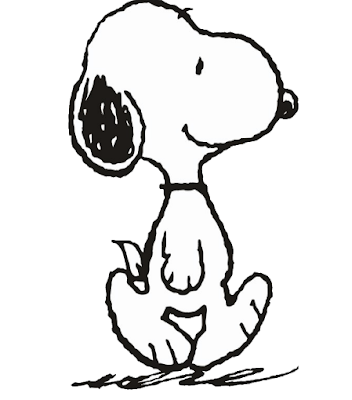 snoopy clipart black and white