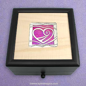 wooden jewelry box with heart