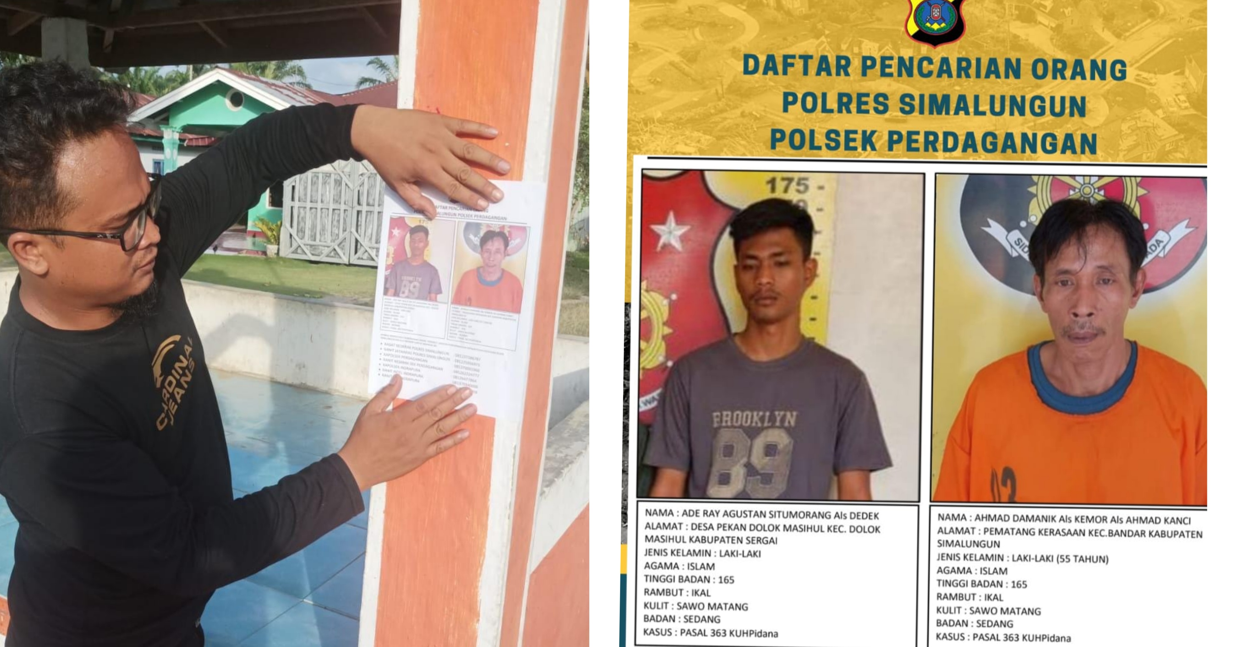 2 Foto DPO Polres Simalungun Disebar, 3 Tersangka Berhasil Ditangkap, Ini Wajahnya