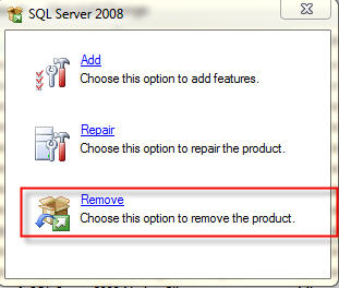 Cara Uninstall SQL SERVER 2008