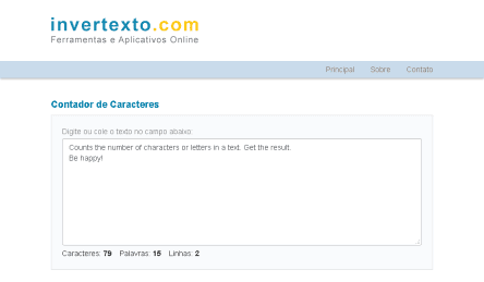 Contador de Caracteres - invertexto.com