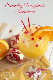 This bubbly and bright Sparkling Pomegranate Screwdriver is a fall twist on a classic cocktail.