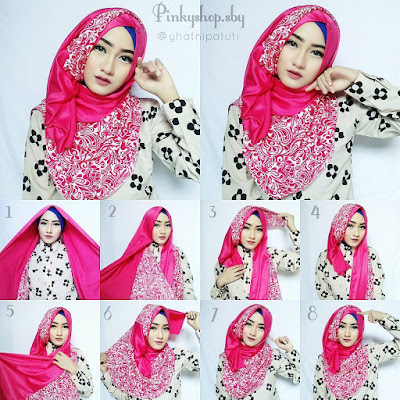 Tutorial Hijab Pashmina Terbaru 2016 Warna Pink Cantik