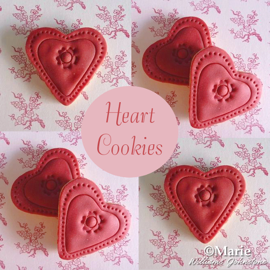 How to Make Red Fondant Heart Shaped Cookies Tutorial Valentine's Day Bake Make Instructions Sweet Treat