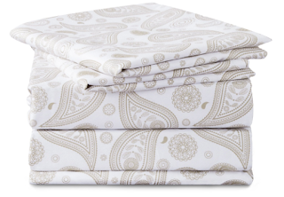 Bedsure Paisley Printed Floral Sheet Set Twin XL Size Beige Deep Pocket 3 PCS Sheets and Pillowcase