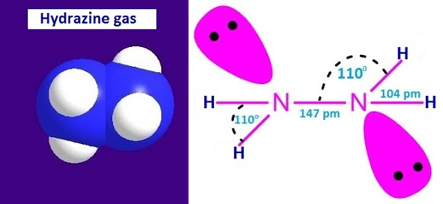 What is the formula and structure of hydrazine?