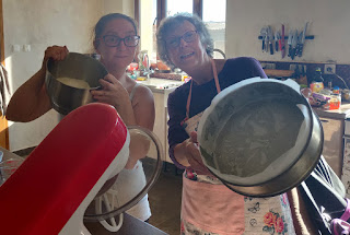 A and my Mum get stuck into baking