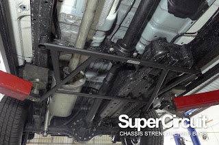 Ford Ranger Wildtrak 2.0 Bi Turbo with the SUPERCIRCUIT Rear Lower Chassis Brace installed.