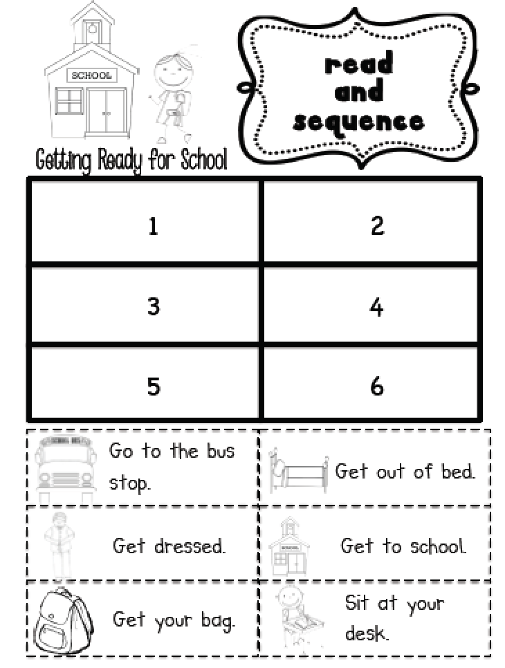 sequencing worksheets paste cut kindergarten and in Practice Grade First Sarah's Sequencing Snippets: