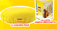 Logo Premio sicuro Friskies: cuscino Pouf o vinci la Latta porta crocchette