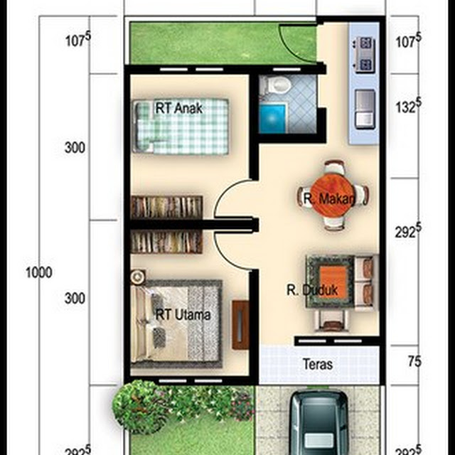 Foto denah rumah minimalis type 36 Minimalis