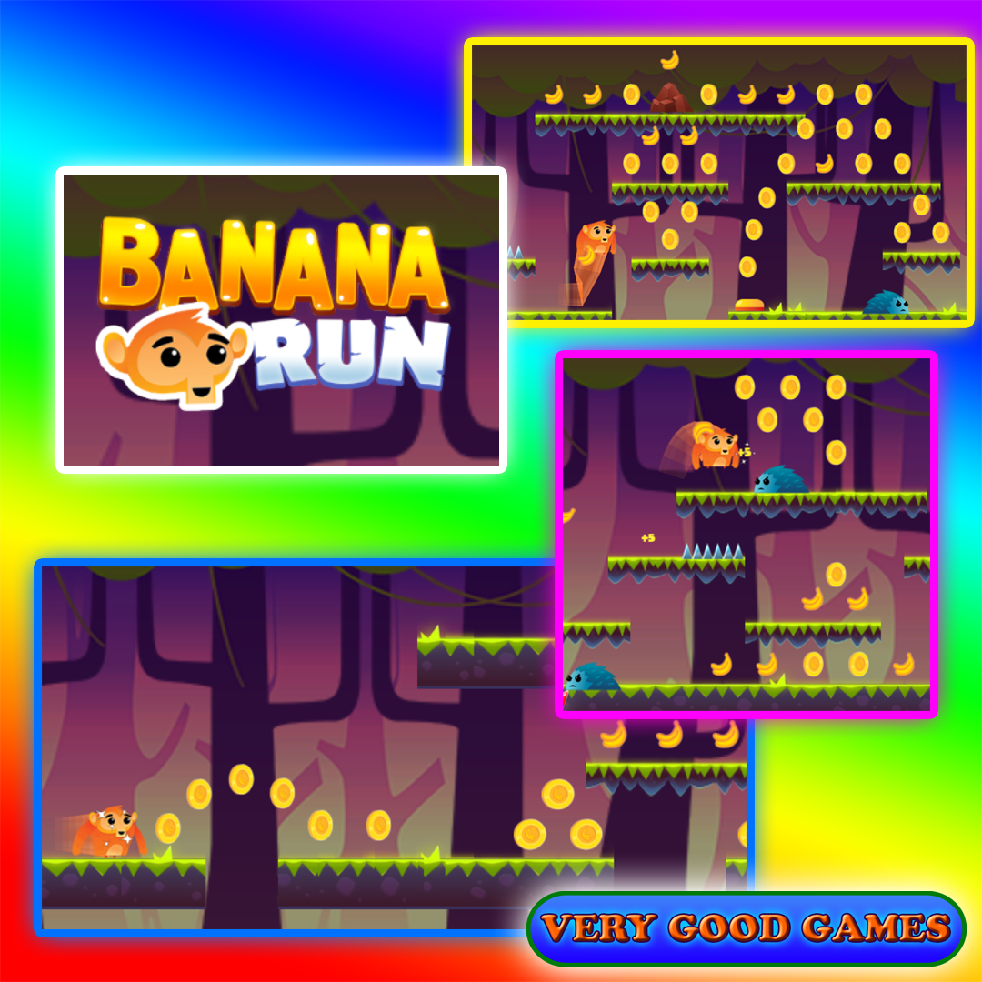 A banner for the free online running game Banana Run - play on computers, tablets and smartphones