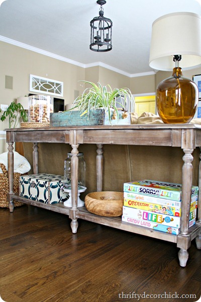 rustic long sofa table