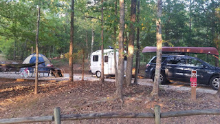 Our U-haul CT-13 Fiberglass Camper at Richard B. Russell State Park in Georgia.